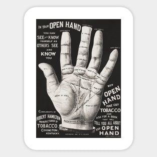 Open hand, palm reading Sticker